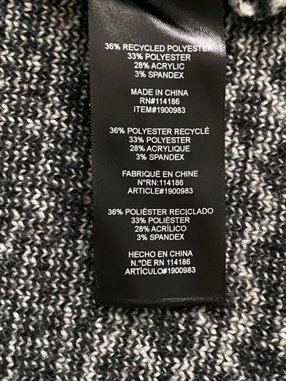 Frye Black White Southwestern Open Cardigan XL